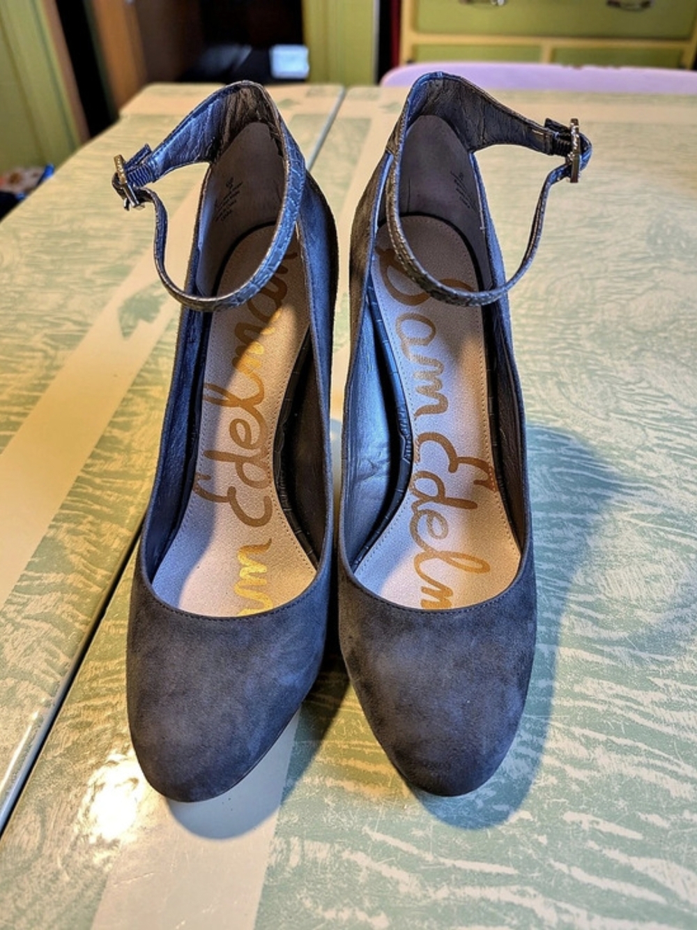Sam Edelman Ciara Gray Ankle Strap Heels US 9M